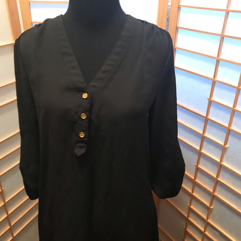 Black tunic top sheer size med